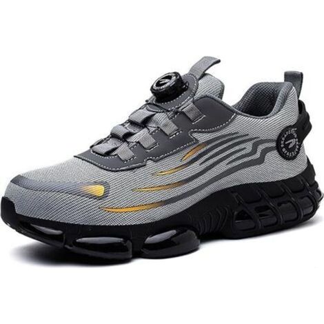 Chaussures de sécurité S3, légères et respirantes, embout pivotant élégant, chaussures de sport, embout anti-écrasement et anti-acier, pas besoin de lacets,pointure 44 (1/5)