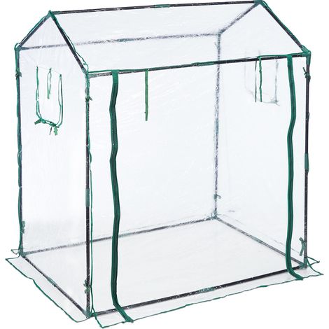 Serre de jardin en PVC transparente pour herbes et légumes 132 x 92 x 152 cm protège des intempéries en PVC transparent (1/5)