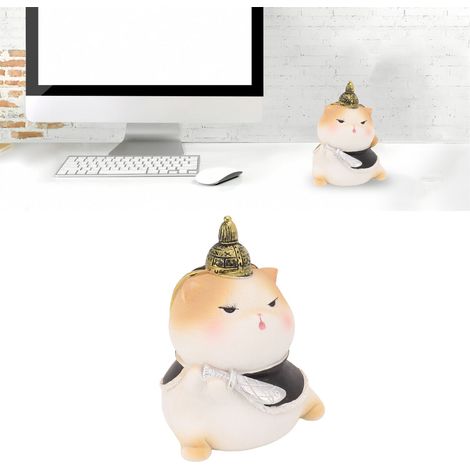 Figurine de chat de cour créative pour le Nouvel An, en résine, décoration de bureau (1/5)