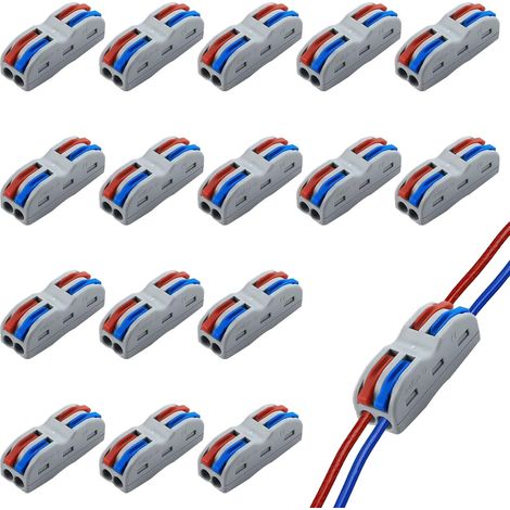 Lot de 16 SPL-2 – bornes de connexion rapides compactes pour fils électriques – Connecteurs push-in pour câbles – 32A 450V (1/5)