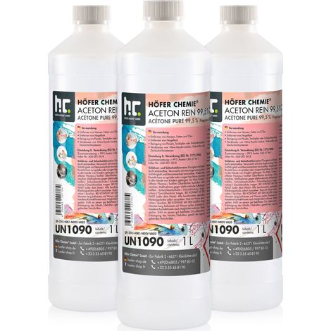 Höfer Chemie Acétone pur 99,5% Höfer Chemie® en bouteille de 1 L 3 l (en) (1/4)