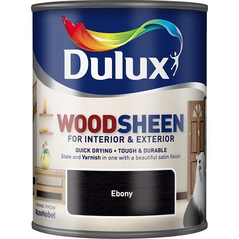 Dulux Woodsheen - Interior & Exterior - Ebony - 750ML (1/3)