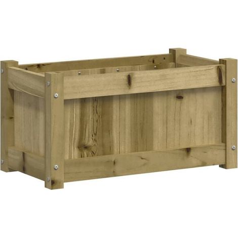 Dimensions du pot de fleurs : 60 x 31 x 31 cm, en bois de pin imprégné (1/5)