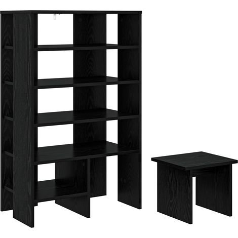 Maison Exclusive - Armario Zapatero 2 pcs Roble Negro Madera de i (1/5)