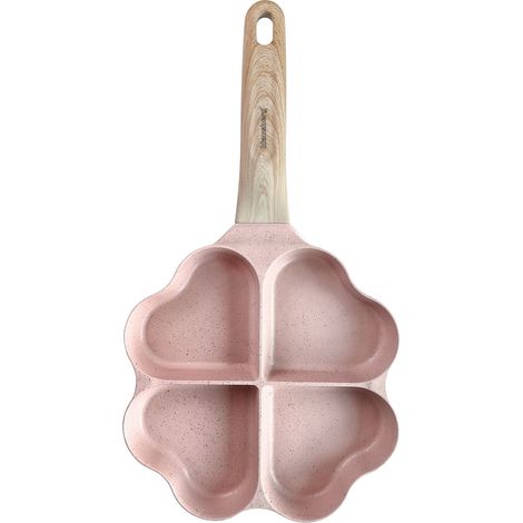 Poêle en marbre 4 en 1 en forme de cœur pour crêpes, œufs et pancakes 19x19cm ROSE KLAUSBERG KB-7820 (1/5)