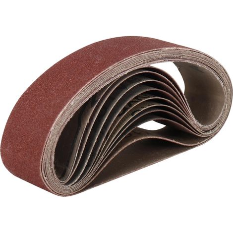 Lot de 10 bandes abrasives de 30 mm x 330 mm en oxyde d'aluminium grain 400 pour ponceuse à bande, utilisées pour la finition de surface de polissage du bois et du métal (1/5)