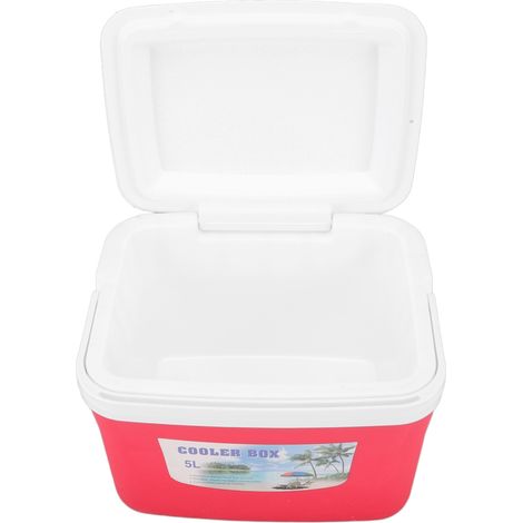 Boîte réfrigérante portable à température constante, longue durée, avec poignée, pour aliments, médicaments, voiture et camping, 5 L, rouge. (1/5)