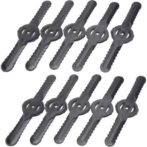 Replacement blades for grass trimmers, lawn mowers, brush cutters, weed killers, blade heads (plastic blade x 10)