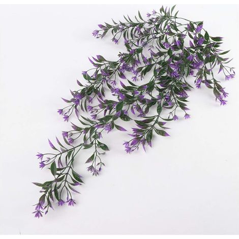 Fleur Artificielle Plantes suspendues artificielles, 78CM, 5 fourchettes, Fausse Vigne, Saule, rotin, Fleurs, pour la Maison (Violet) (1/5)
