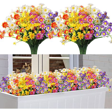 Lot de 7 fleurs artificielles, 7 couleurs, pour l'extérieur-AquaForge (1/4)