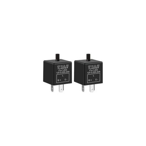 2-teiliges 12V 3-Pin-Blinkerrelais mit einstellbarer Leistung für LED-Blinker CF-13KT, elektronisches Blinkerrelais für Auto und Motorrad 0,1W-150W - Crezuo