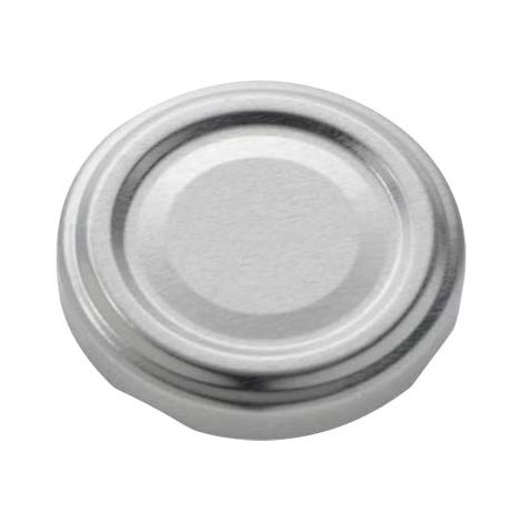Tapones de torsión plateados Ø43 mm – Pack de 100 unidades – Para conservas y mermeladas