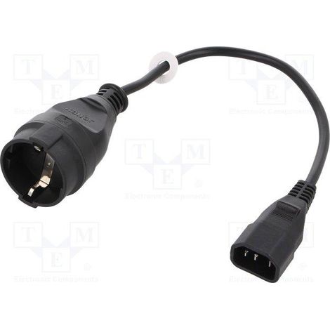 Cable Alimentacion SCHUKO Hembra A C14 Macho Longitud 0,3m