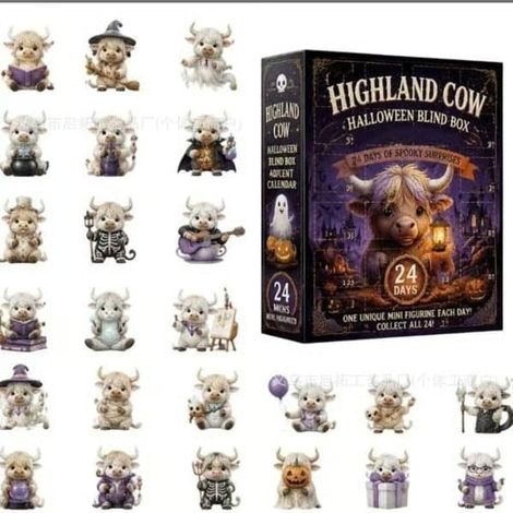 Calendrier de l'Avent Père Noël en verre de mer 2026 – Compte à rebours de Noël du petit Père Noël Highland C Highland C (1/5)