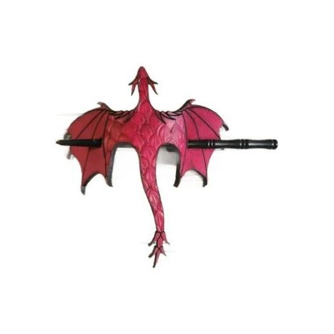 New Medieval Dragon Hairpin - Retro Style Updo Hair Accessory - Red -