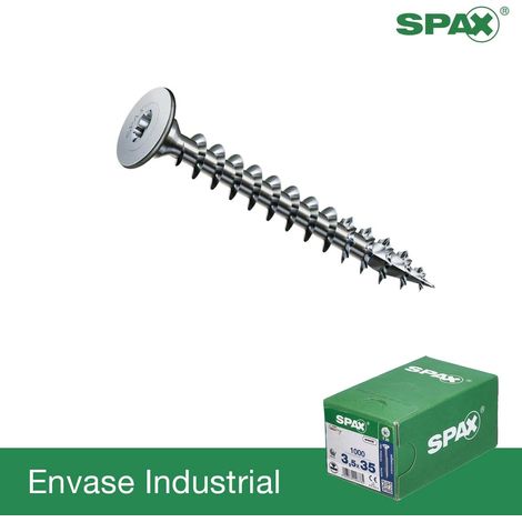 Caja de: 300 Uds. Tornillo Fijación Trasera Abc Spax Zincado 3,5X25