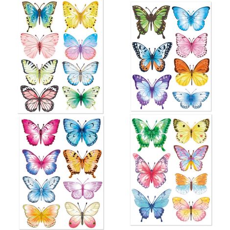 Lot de 30 Stickers muraux papillons, motifs fleurs plantes, décoration salon chambre enfant cuisine fenêtre porte (1/5)