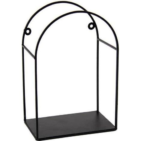 TRADE SHOP - Mensola Bacheca Da Parete Metallo Nero 17x10x25cm Serie Industrial Arco 822292 - (1/2)