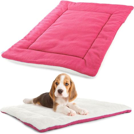 matelas pour chien double face rose et blanc 54x44cm (1/3)