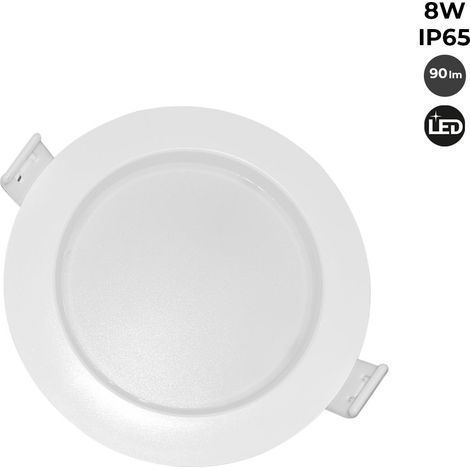 Barcelona Led – Spot LED encastrable étanche IP65 8W – Diffuseur polycarbonate blanc opale – Angle d'ouverture 140º – 3 tonalités disponibles (1/5)