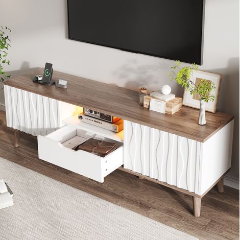 Mobile TV con luci LED e ante scorrevoli 160 cm OKMYHOME (1/5)