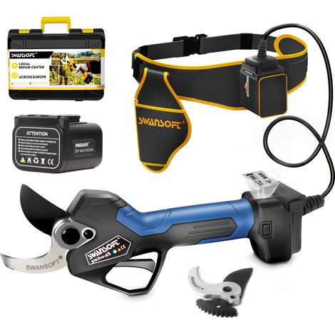SWANSOFT 45mm Akku-Astschere, Professionelle Akku-Gartenschere mit Progressiv, 25V 2x4Ah 1150W leistungsstarke elektrische Schere für Weinberge und Obstgärten PRU-45 (1/5)