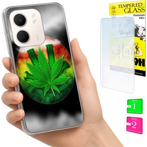 Custodia per Oppo A5X con cover posteriore e vetro temperato 9H. (1/5)