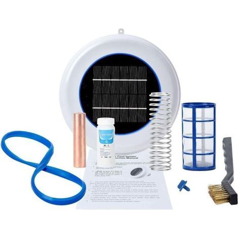 Solar-Ionengenerator für Schwimmbäder, automatischer Kupfer- und Silberionenreiniger, Poolreiniger (weiß) (1/4)