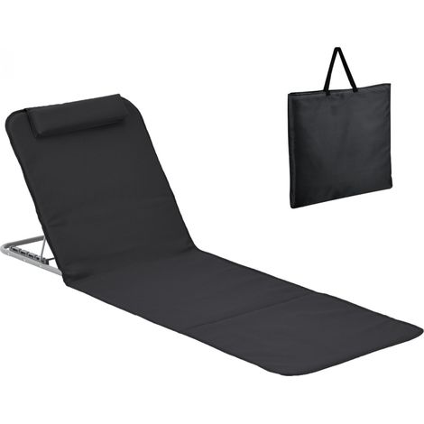 Tapis de plage avec dossier - Gris foncé