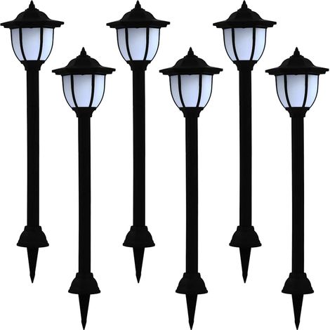 vidaXL Lampade Solari da Esterno 6 pz LED Nere