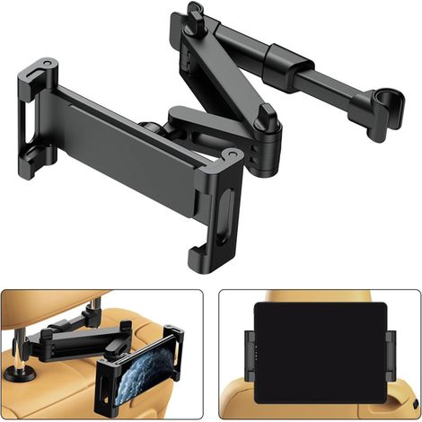 Support Téléphone Tablette Voiture Extensible Rotatif Universel Appui-Tête Ventilation Pliant Fixation (1/4)