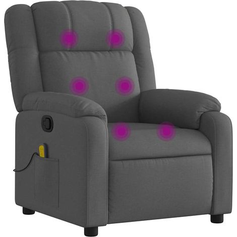 Maison Exclusive - Massage-Relaxsessel, Stoff, Dunkelgrau (1/5)
