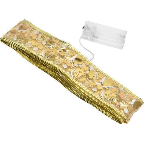 Lichterkette mit LED-Schleifen, goldene Osterdekoration, 5 m lange, glänzende Lichterkette mit Schleifen. (1/5)