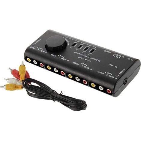 4-in-1 AV-RCA-Umschaltbox. AV-Audio-Video-Signalschalter. 4-Wege-Splitter