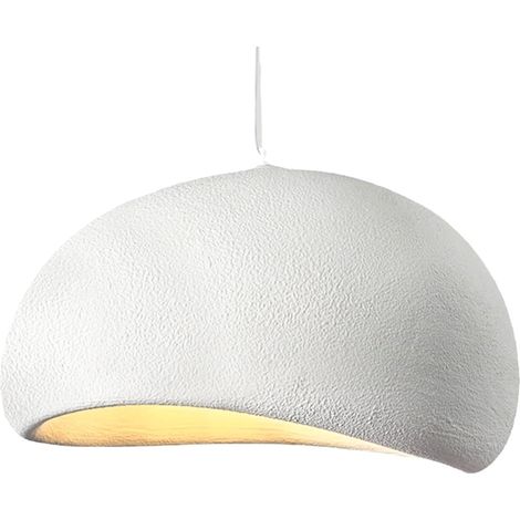 Lámpara de araña nórdica creativa de piedra artificial, diámetro de 40 cm, pantalla ajustable, E27, para dormitorio, comedor y salón, color blanco [Clase energética A]