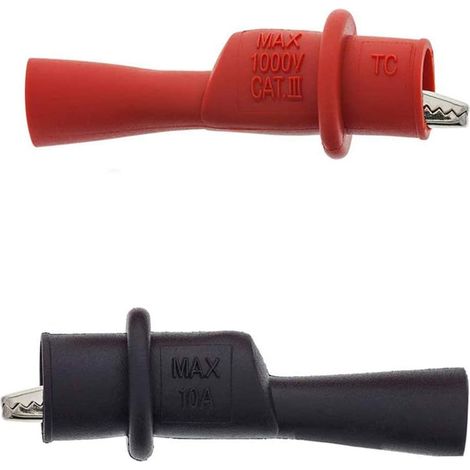 2 Sätze – 4 mm Bananenstecker-Messleitungen, 1000 V/10 A Hakentestkabel für Multimeter, doppelköpfige Krokodilklemmen-Testleitung, Multimeter-Testleitungs-Set. (1/5)