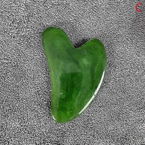 Gua Sha Gouache-Schaber aus natürlichem Jade-Harz für Gesicht und Körper – Hautstraffung, Faltenreduzierung, Schönheits- und Spa-Pflegewerkzeug – Harz Grün-C (1/5)