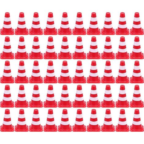 50 cônes de signalisation délicats pour enfants, outils pédagogiques pour la maternelle, jouets de signalisation routière-2.50X1.50X1.50CM-Red (1/3)