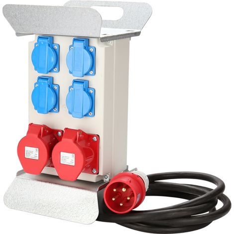 SWANEW Distributore di alimentazione Site box 2 x CEE 400V/16A 5 pin 4 x 230V (Schuko) doppio foro (1/5)