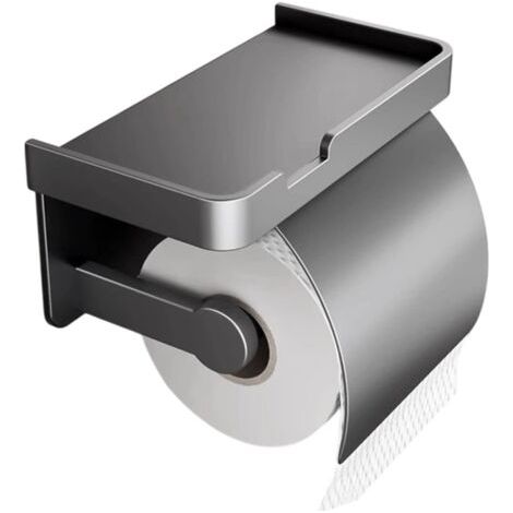 Distributeur de papier toilette, porte-papier toilette en aluminium, distributeur de papier toilette avec couvercle, porte-papier toilette peu encombrant, porte-papier toilette résistant à la rouille (1/5)
