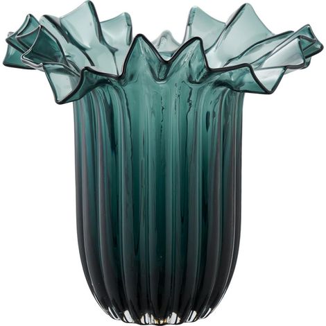 Lykke vase en verre soufflé vert foncé. (1/5)