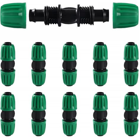 10 Pièces16mm Raccords D'irrigation Goutte à Goutte, Adaptateur Droits D'Irrigation Goutte, Raccords D'irrigation Droits, Connecteur de Tuyau D'irrigation, pour Jardin, Pelouse (Vert)