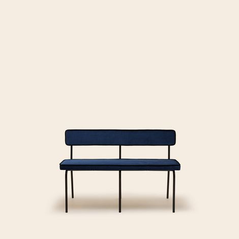 Banc en Velours uni Dalila et passepoil noir YSABEAU (1/4)