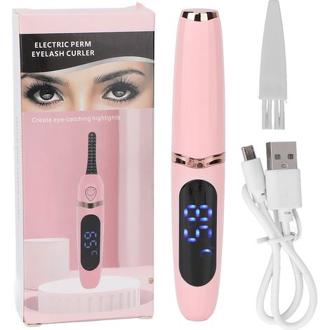 Curleur de Cils Électrique USB Rechargeable Intelligent avec Contrôle de Température Rose (1/5)