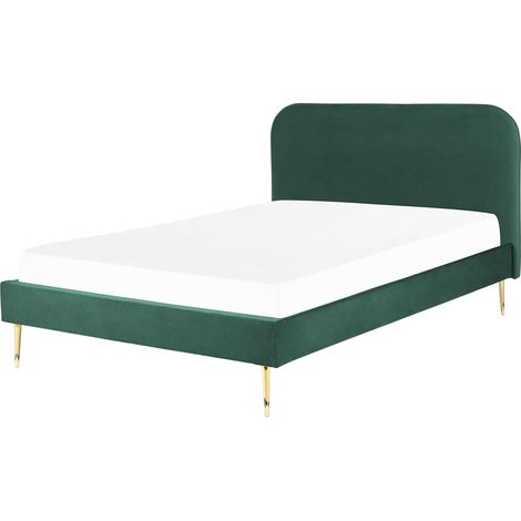 Bed Velvet FLAYAT 140 x 200 cm (EU Double) Emerald Green (1/5)