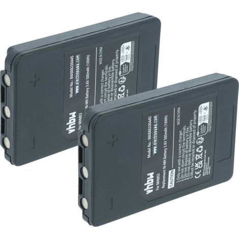 vhbw 2x Batterie remplacement pour Autec MHM03, LPM01LI, LPM01, R0BATT00E10A0 pour opérateur télécommande industrielle (500mAh, 3,6V, NiMH)