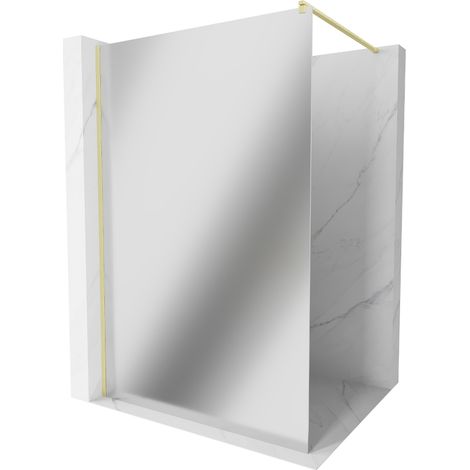Paroi de douche Mexen Kioto Walk-in 130 x 200 cm, miroir 8 mm, doré brossé - 800-130-101-55-50 (1/5)
