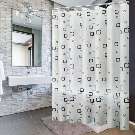 Shower Curtain - 200x200cm - Shower Curtain Liner with Hooks and Loops - Anti-Mildew - Anti-Bacterial - Waterproof and Washable - Suitable for Bathrooms (1/4)