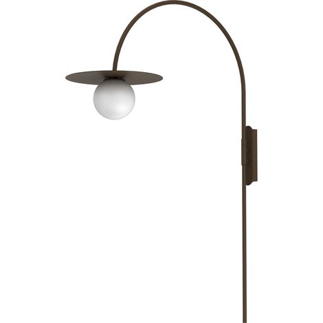 Applique murale décorative Flat 1xE27 15W brun et blanc Luminex