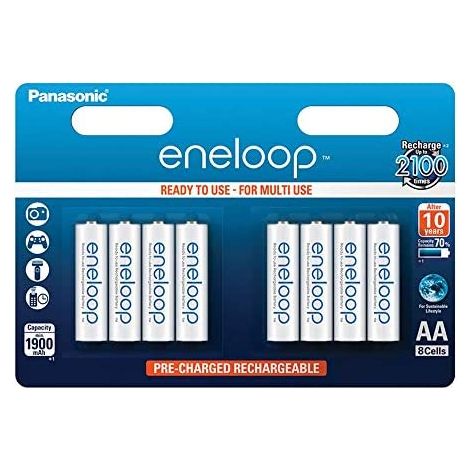 8 piles rechargeables accu PANASONIC ENELOOP LR6 AA 2000mAh (1/5)